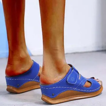 Ženske Sandali 2021 Vroče Poletje Čevlji Za Ženske Platformo Proviriti Toe Čevlji Dame Sandali Ženske Natikači Zdrsne Na Klin Sandale Velikost 43