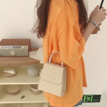 ženske vrečko 2020 nove PU Vedro Verige Pearl Lady Ramo Torbe, korejski torbice torbice lepo vrečko za najstnice