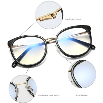 Ženski Krog Očala Proti Modra Svetlo Roza Pregleden Žensk Očal Okvir Modne blagovne Znamke Očala na Recept Objektiv óculos