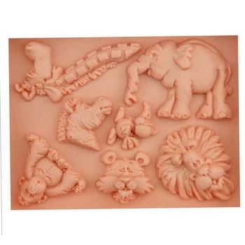 Živali Lev, Slon, Tiger Oblike 3D Silikonsko Plesni DIY Torto Plesni Milo Fondat Čokoladnih Bonbonov, Zamrznjenih Peko