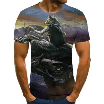 Živalski vzorec 3D tisk T-shirt, moške 3d-t-shirt, hip-hop 3d-t-shirt, dihanje priložnostne kratek rokav vrh, xxs-6xl