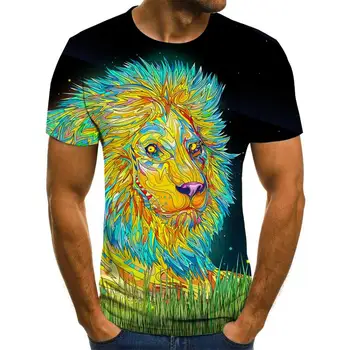 Živalski vzorec 3D tisk T-shirt, moške 3d-t-shirt, hip-hop 3d-t-shirt, dihanje priložnostne kratek rokav vrh, xxs-6xl