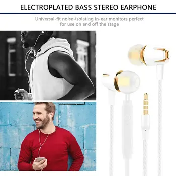 Žične Slušalke Galvanizacijo Bas Stereo in-ear Slušalke z Mikrofonom za Prostoročno Klicanje Telefonske Slušalke za Android Ios ONLENY 3,5 mm 1.2