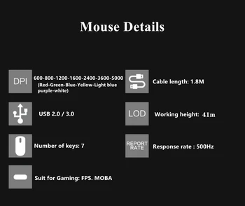 Žično Gaming miška Pro gamer 5000 DPI za FPS MOBA E-šport Gaming Mišk Progaming PMW3325 Optični Senzor za PC Gaming CSGO PUBG