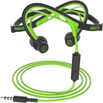 Žično Teče Športne Slušalke Noč Neckband v Uho Stereo Slušalke Zložljive Mucro ML233 (Zelena)
