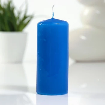 Свеча - цилиндр 50х115 синяя 1612235 Doma dekor
