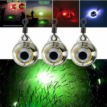 Ｍini Fishing Lure Past Svetlobe LED Spusti Globoko pod vodo Oči Oblike Ribolova Lignji Svetlobne Vabe Vaba Lučka